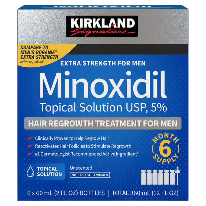 Kirkland Signature Hair Regrowth Treatment Extra Strength for Men, 6 month supply
